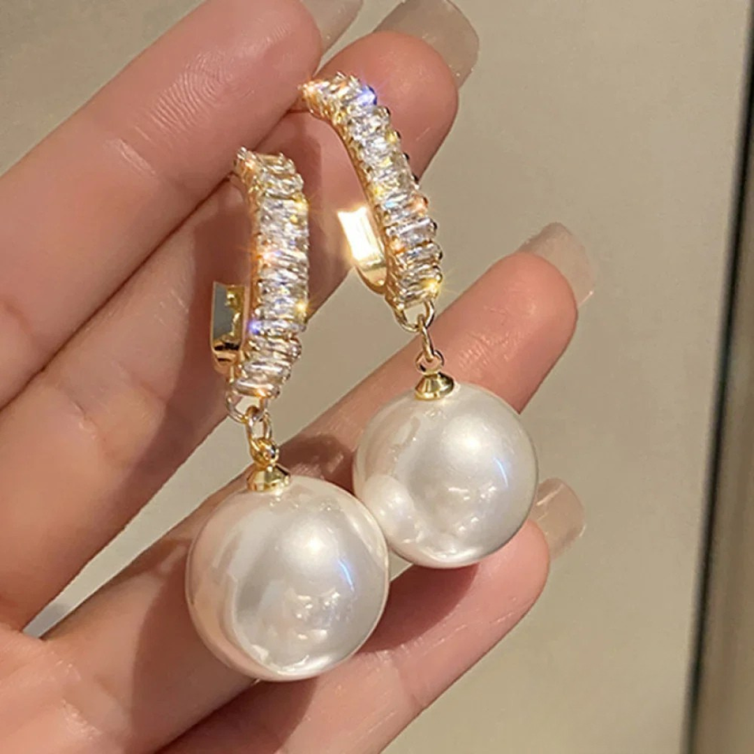 Luxe Oorbellen met Parel en Zirkonia