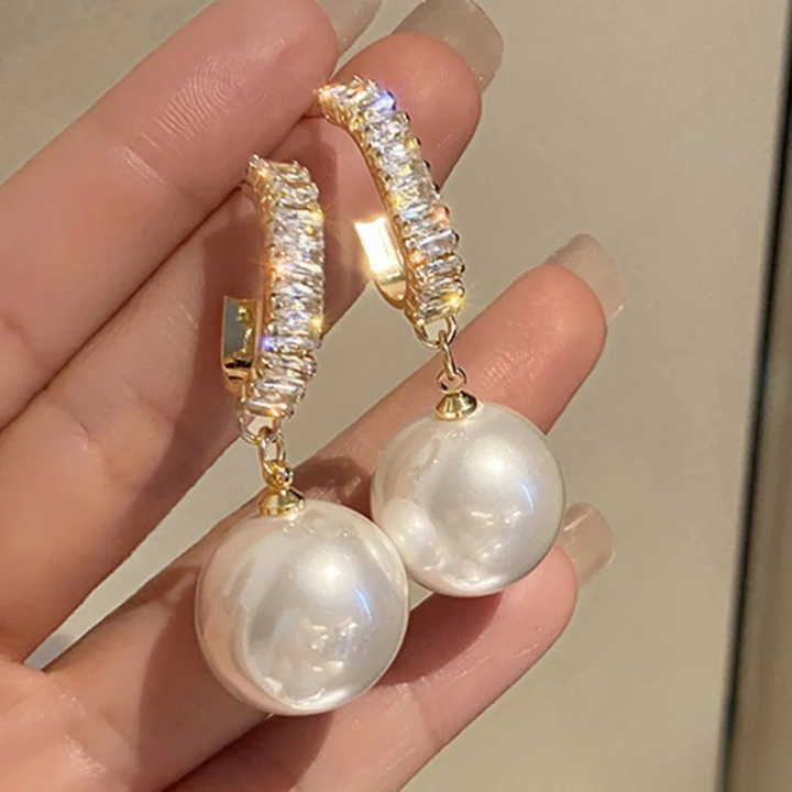 Luxe Oorbellen met Parel en Zirkonia