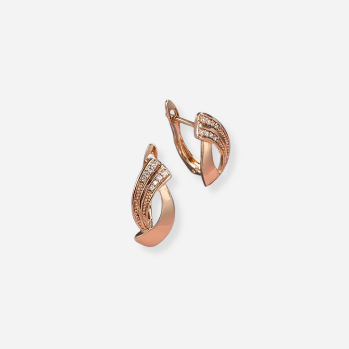 Paris Elegante Rose Gouden Oorbellen