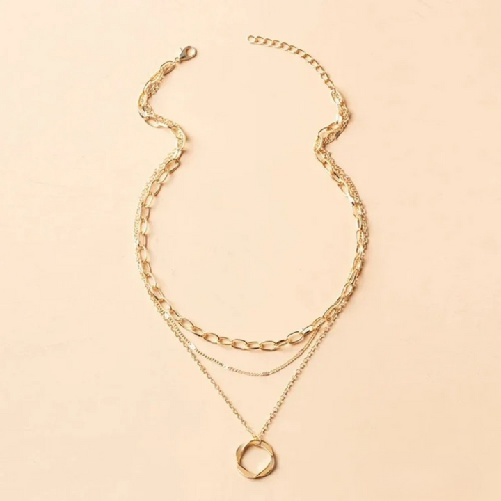 Vintage gouden gelaagde ketting en hanger ketting