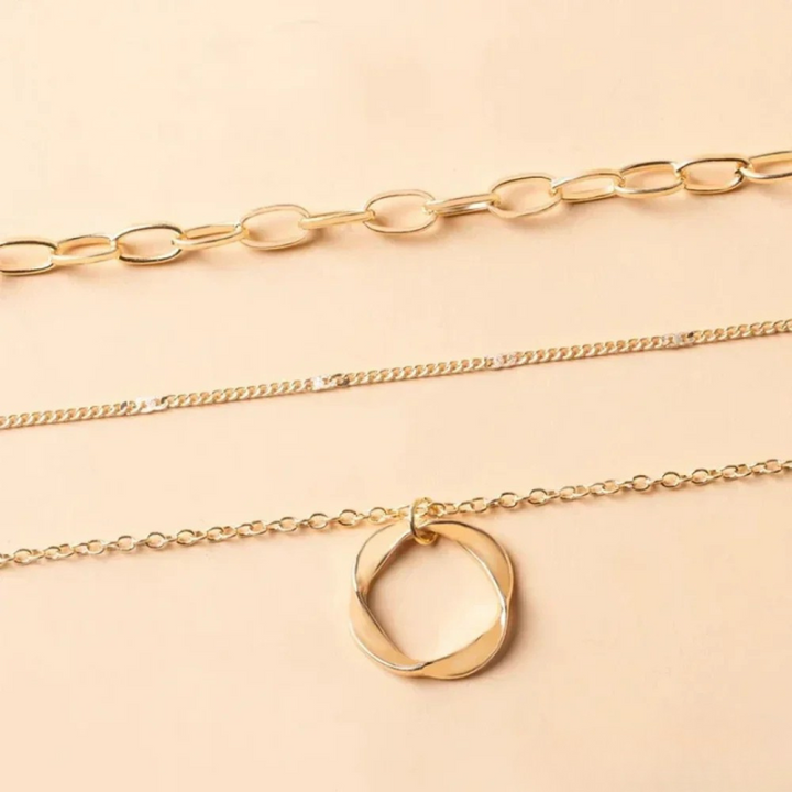Vintage gouden gelaagde ketting en hanger ketting