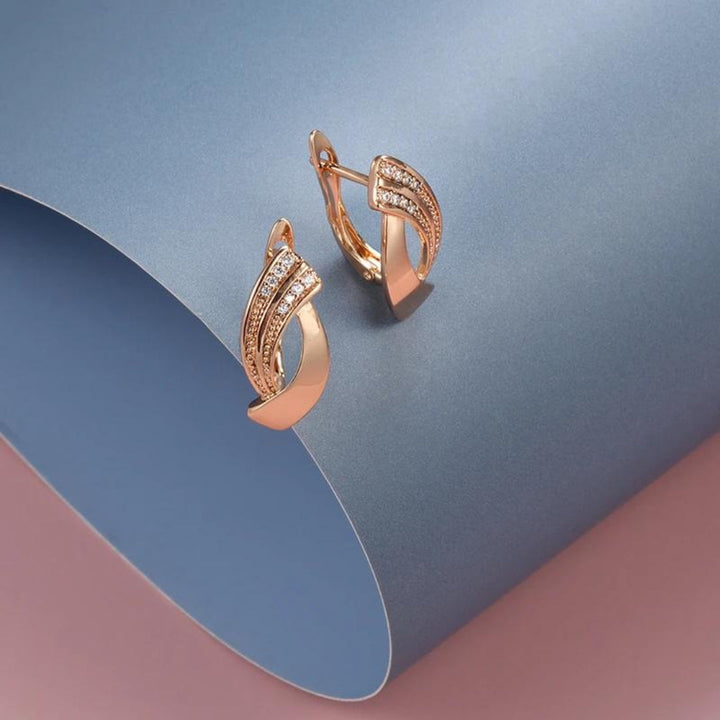 Paris Elegante Rose Gouden Oorbellen