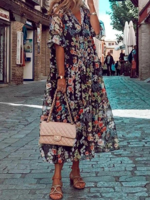 Calie™ | Bloemen Vintage Jurk