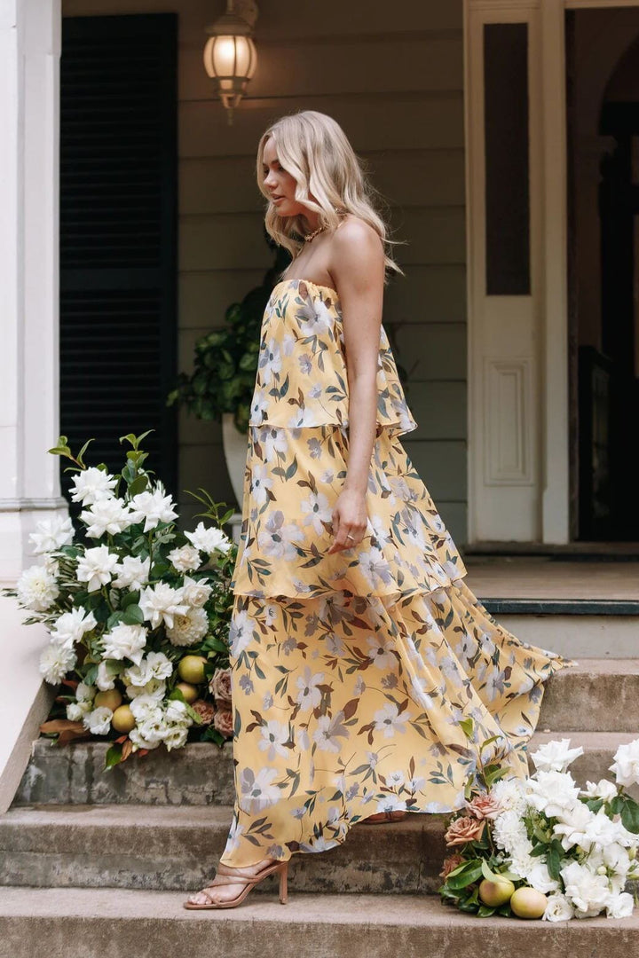 Elsie™ | Gelaagde Strapless Maxijurk