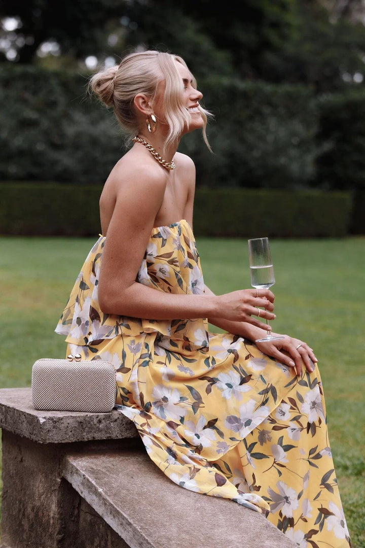 Elsie™ | Gelaagde Strapless Maxijurk