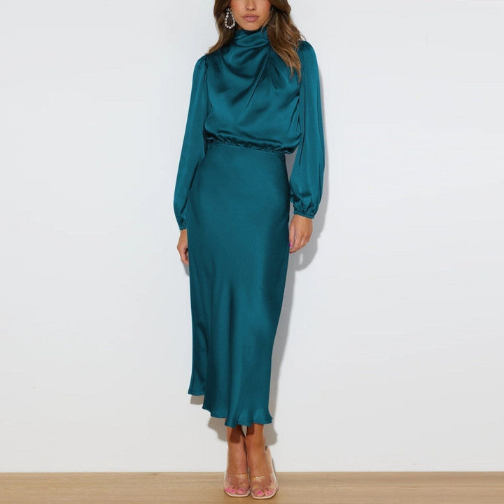 Evelyn™ | Elegante Zijden Jurk met Lange Mouwen