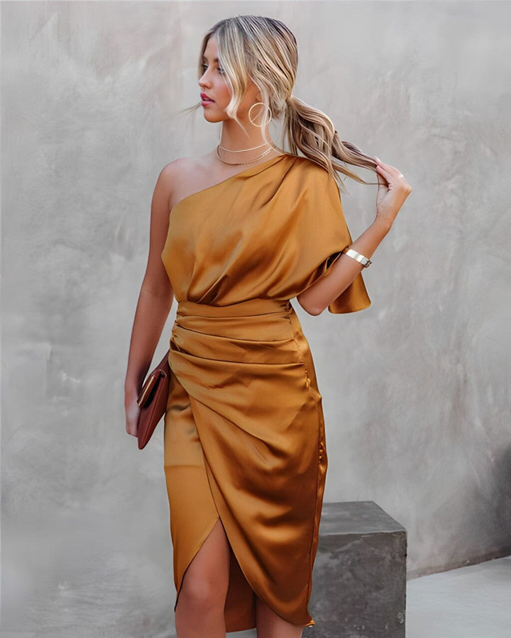 Kyra™ | Elegante Zijde Jurk met Splits