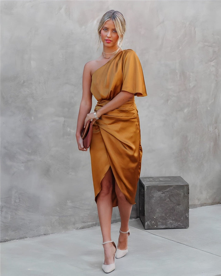 Kyra™ | Elegante Zijde Jurk met Splits