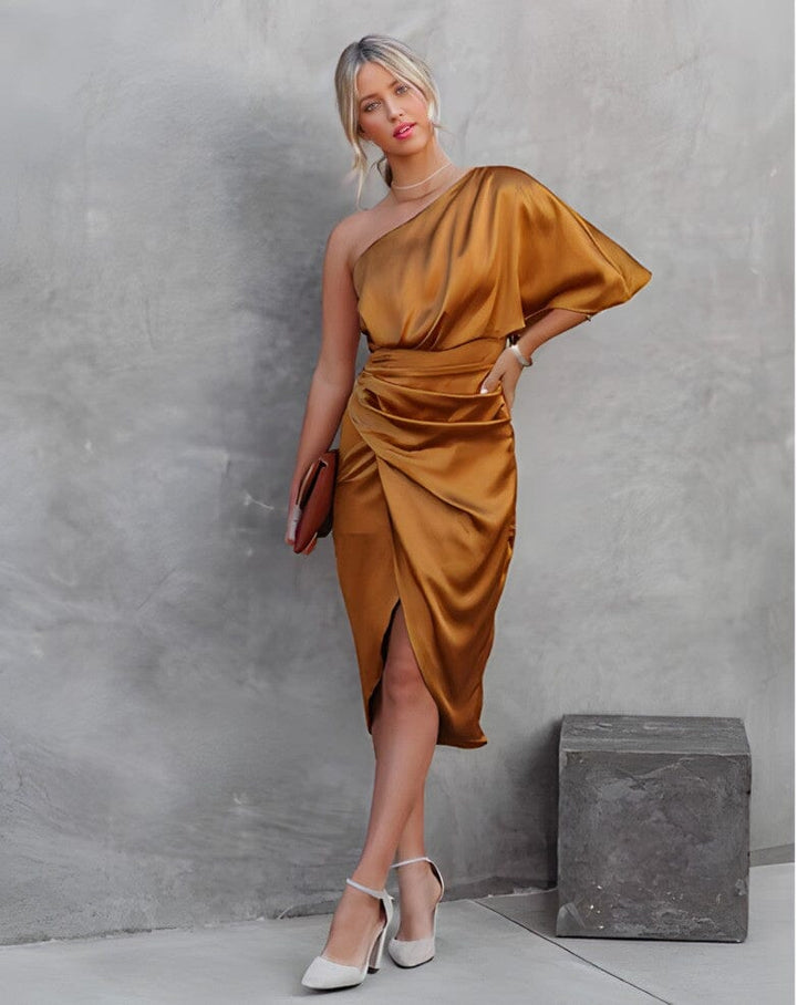 Kyra™ | Elegante Zijde Jurk met Splits