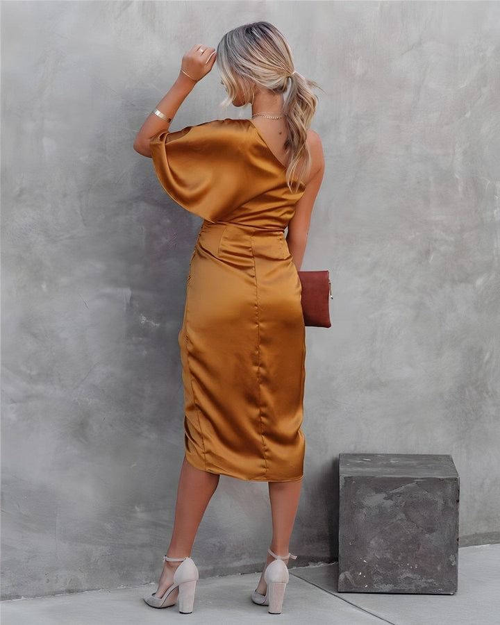 Kyra™ | Elegante Zijde Jurk met Splits