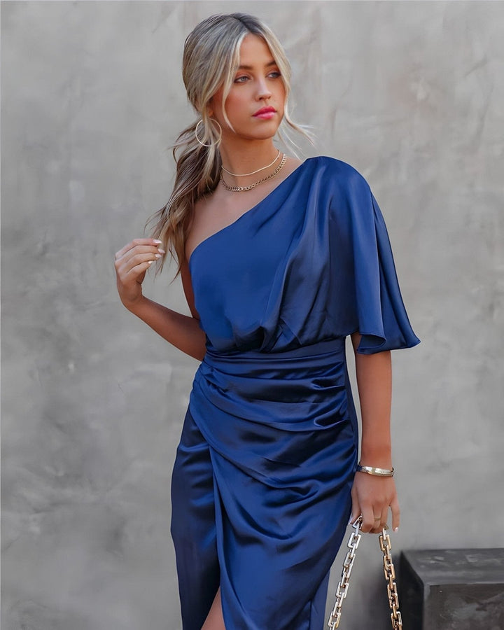 Kyra™ | Elegante Zijde Jurk met Splits