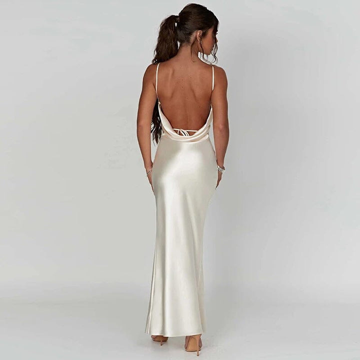 Lily™ | Satijnen Maxi Jurk met Spaghetti Bandjes