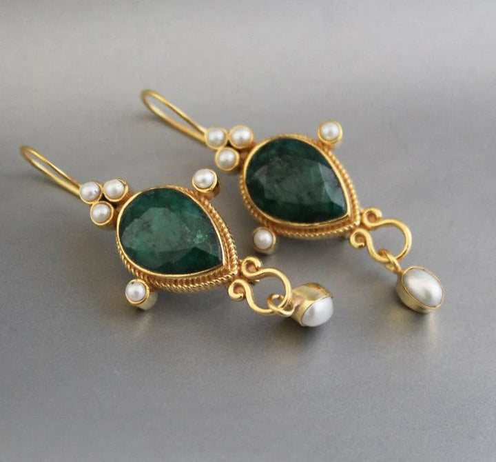 Gaby vintage oorbellen met parel