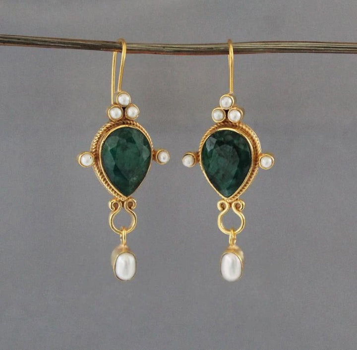 Gaby vintage oorbellen met parel