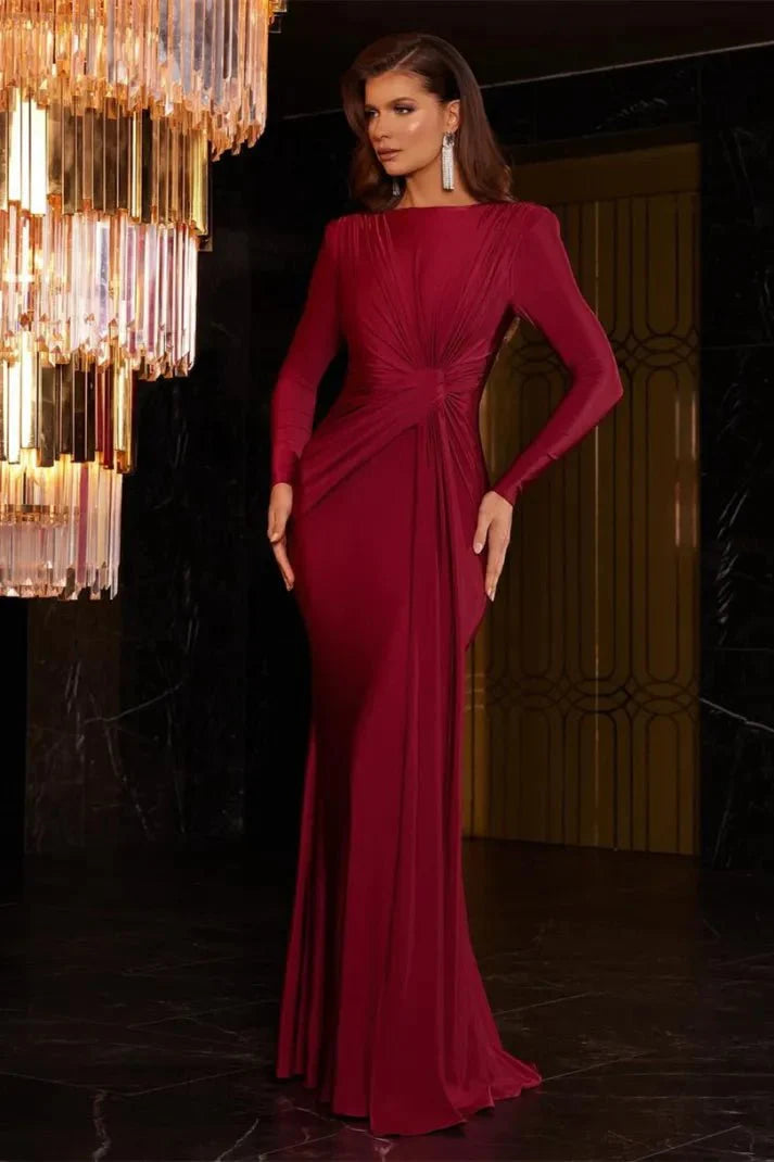 Michaela™ | Stijlvolle Lange Mouwen Twist Front Maxi Jurk