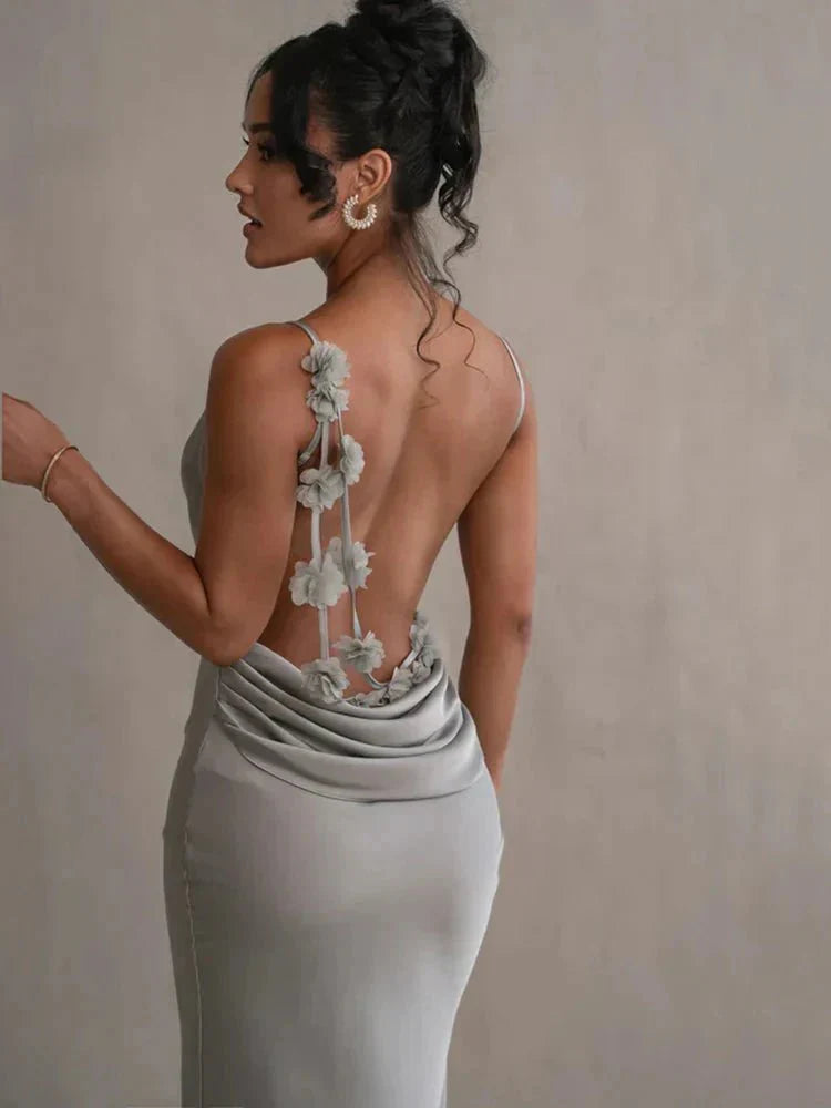 Nina™ | Luxe Zijde Feestjurk met Ruches