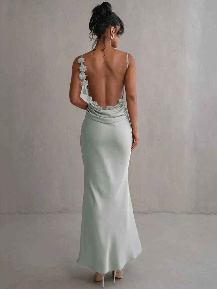 Nina™ | Luxe Zijde Feestjurk met Ruches