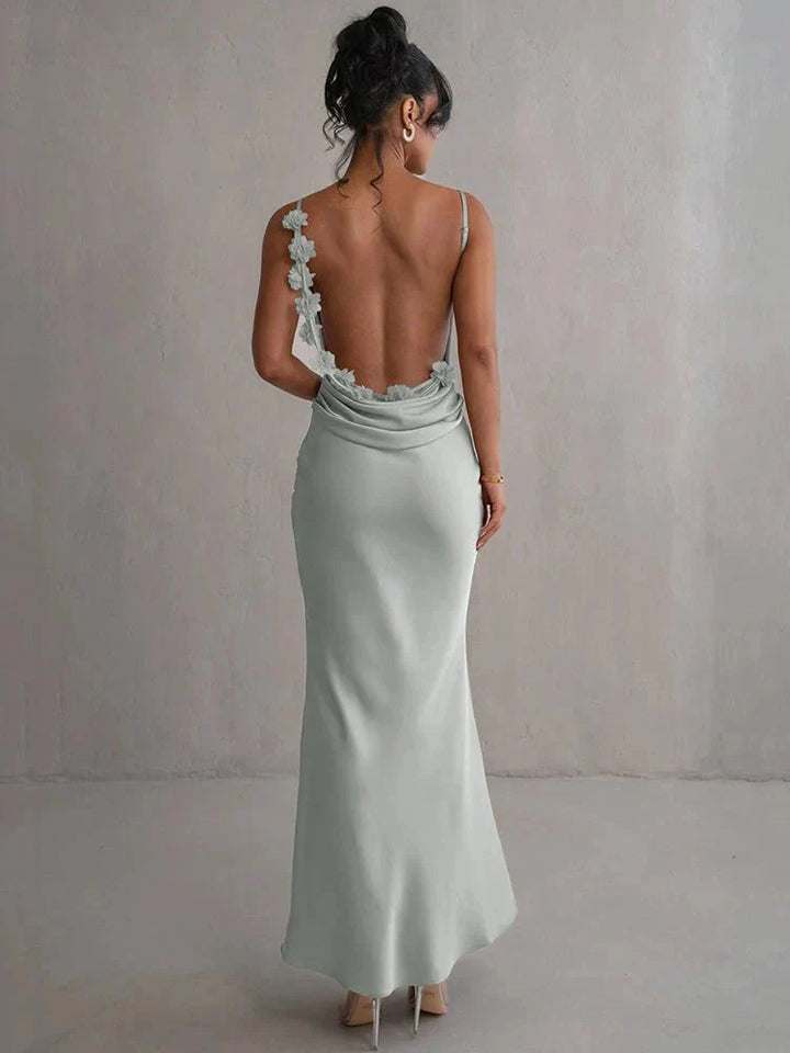 Nina™ | Luxe Zijde Feestjurk met Ruches