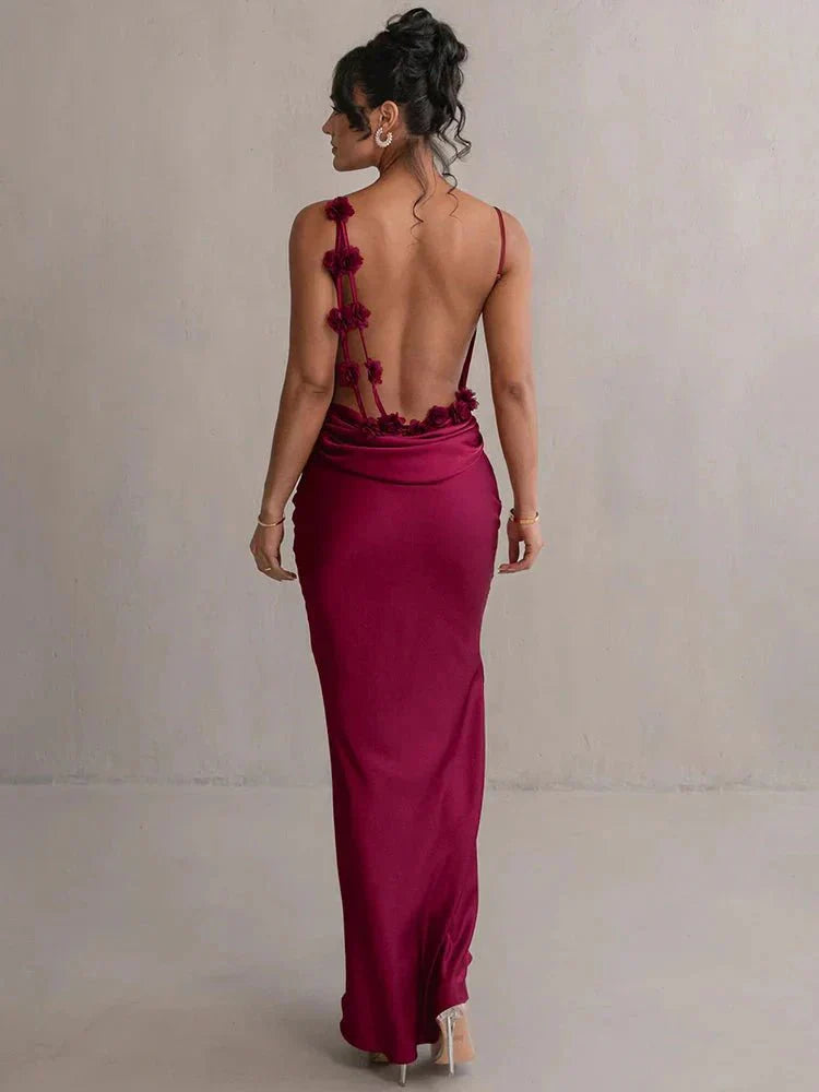 Nina™ | Luxe Zijde Feestjurk met Ruches