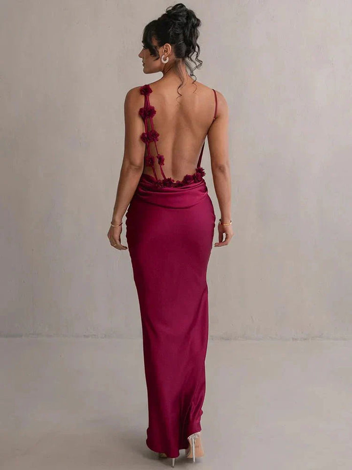 Nina™ | Luxe Zijde Feestjurk met Ruches