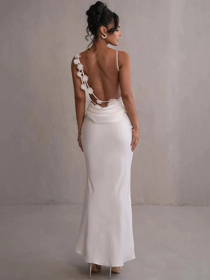 Nina™ | Luxe Zijde Feestjurk met Ruches