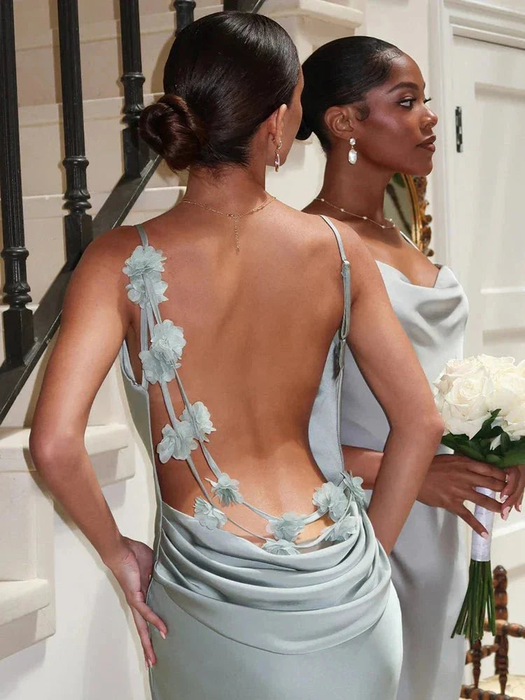 Nina™ | Luxe Zijde Feestjurk met Ruches