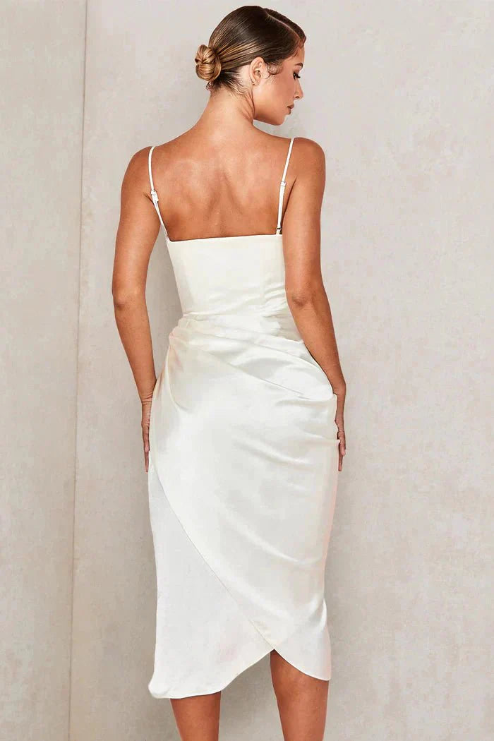 Scarlett™ | Luxe Zijde Maxi Jurk met Korset