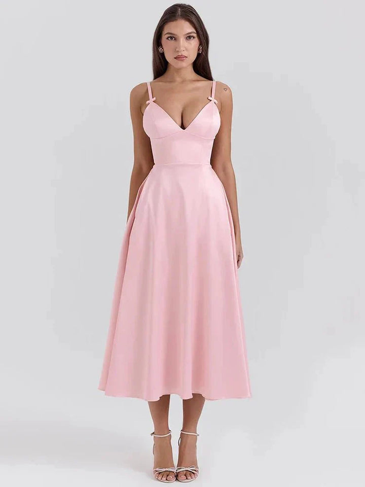 Tiffany™ | Luxe Satijnen Jurk met Spaghetti Bandjes