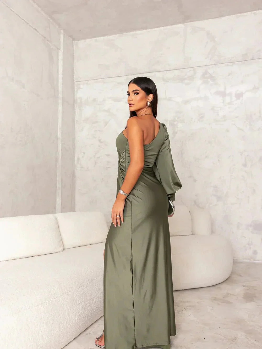 Victoria™ | Elegante Zijden Jurk met Split