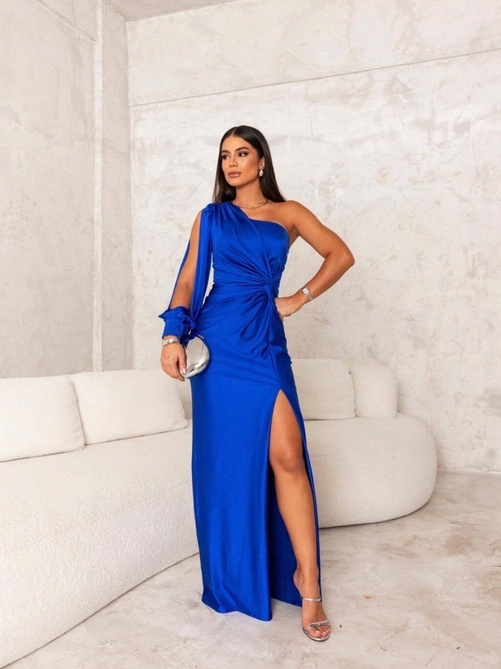 Victoria™ | Elegante Zijden Jurk met Split